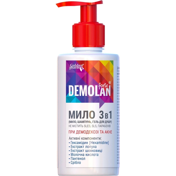 Мыло жидкое 3в1 Golden Pharm Demolan Forte 300 мл - Pampik