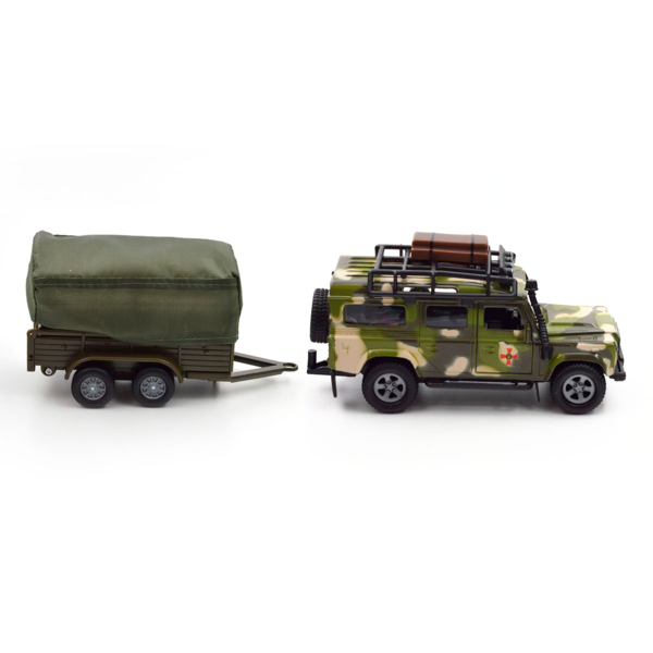 Игровой набор TechnoDrive Land Rover Defender Military с прицепом (520027.270) - Pampik - 6
