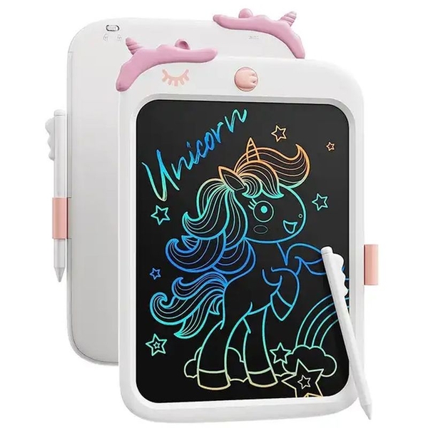 Детский LCD планшет для рисования Beiens Единорог 10” Multicolor, белый (К1009white) - Pampik