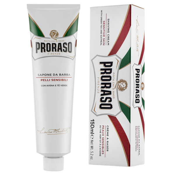 Крем для гоління Proraso, для чутливої шкіри, з екстрактом зеленого чаю та вівса, 150 мл - Pampik