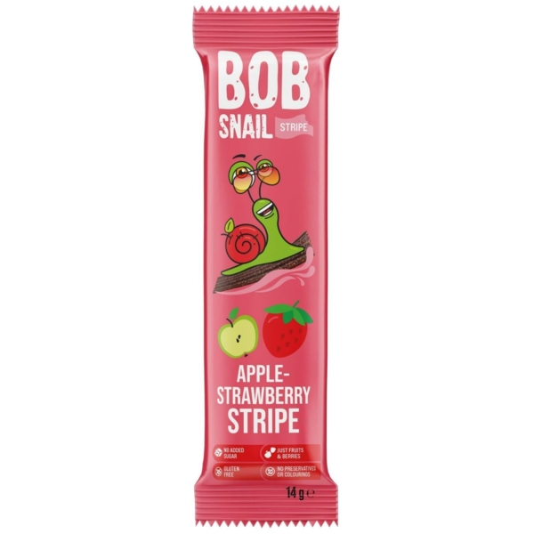 Конфета фруктово-ягодная Bob Snail Яблочно-клубничный страйп, 84 г (6 шт. х 14 г) - Pampik - 2