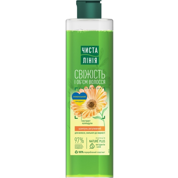 Шампунь Чиста Лінія Регулирующий, для волос, склонных к жирности, 390 мл - Pampik