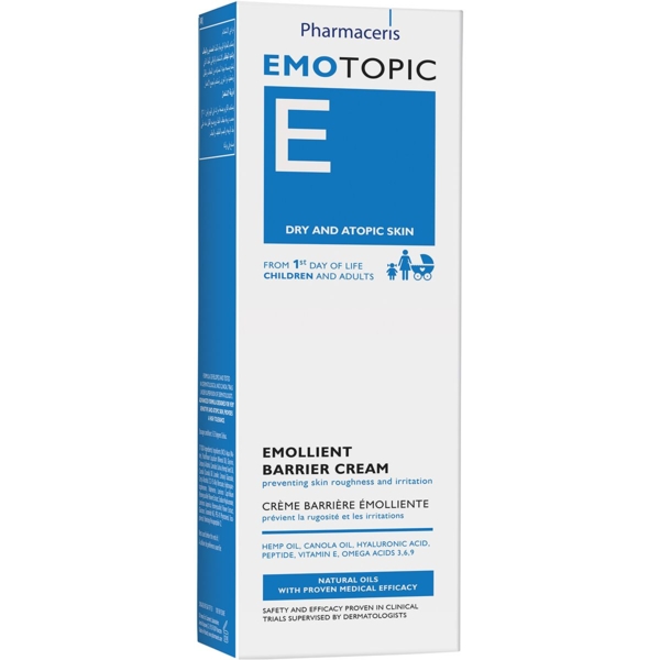 Эмолентный смягчающий крем для лица и тела Pharmaceris E Emotopic Emollient Barrier Cream, для сухой и склонной к атопическому дерматиту кожи, 75 мл - Pampik - 2