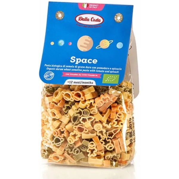 Макарони Dalla Costa Bio, Baby Space tricolor, 200 г - Pampik