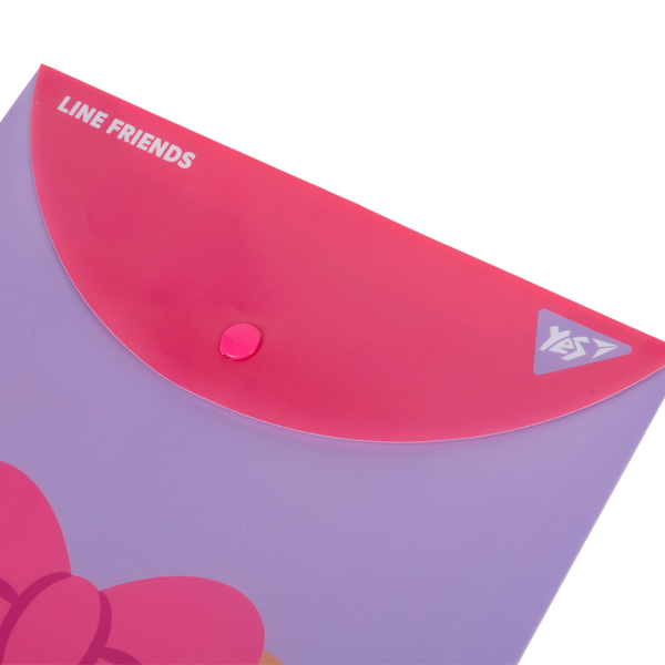 Папка-конверт Yes Line Friends, A4, з кнопкою (492076) - Pampik - 2