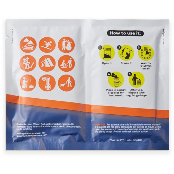 Грелка для рук TakeHot, химическая, 2 шт. (4820249530023) - Pampik - 4