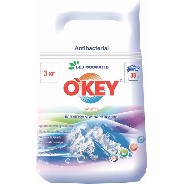 Пральний порошок O'key White Гірська свіжість 3 кг - Pampik