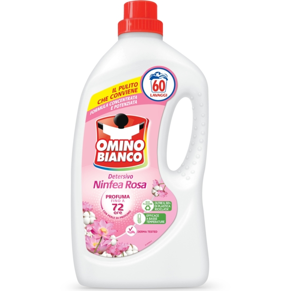 Гель для стирки Omino Bianco Ninfea Rosa Розовая Лилия универсальный, 2.4 л - Pampik