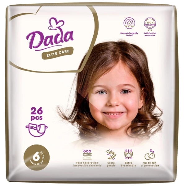 Підгузки на липучках Dada Elite Care 6 (16 кг), 26 шт. - Pampik