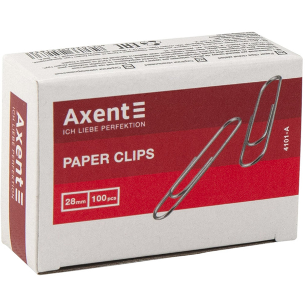 Скріпки Axent нікельовані 28 мм 100 шт. (4101-A) - Pampik