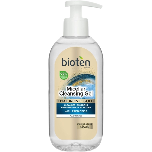 Очищающий мицеллярный гель для лица Bioten Hyaluronic Gold Micellar Cleansing Gel 200 мл - Pampik