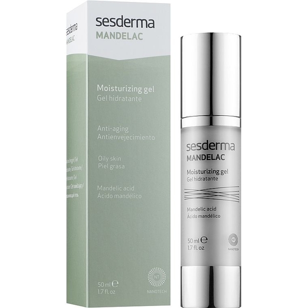 Зволожуючий гель для обличчя Sesderma Mandelac Moisturizing Gel, з мигдальною кислотою, 50 мл - Pampik