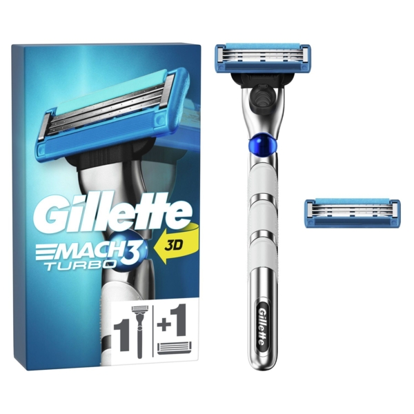 Станок для гоління Gillette Mach3 Turbo 3D, з 2 змінними картриджами - Pampik - 2