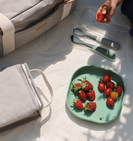 Набір силіконових ложок Beaba зелений/сірий, 2 шт. (913574) - Pampik - 5