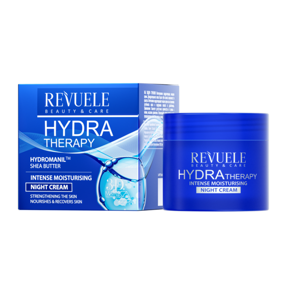 Ночной крем для лица интенсивно увлажняющий Revuele Hydra Therapy, 50 мл - Pampik