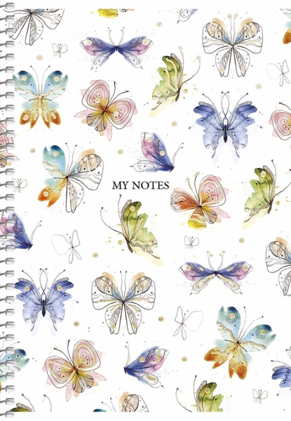 Тетрадь для записей Student Синие мотельки, А5, в клеточку, спираль, 80 листов (A5-SC-080-6092K) - Pampik