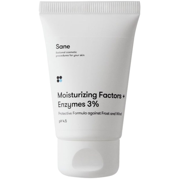 Захисний крем для обличчя Sane, зі зволожувальним фактором та ензимами, 40 мл - Pampik