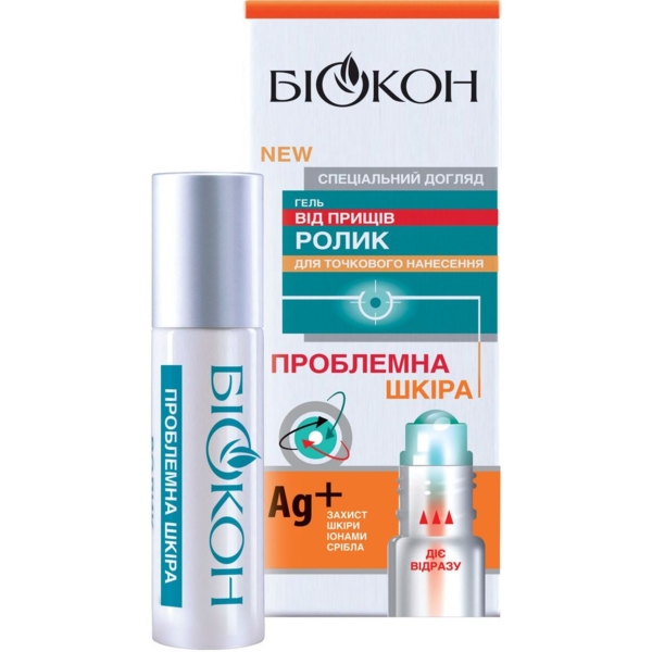 Гель від прищів Біокон Проблемна шкіра ролик для точкового нанесення 10 г - Pampik