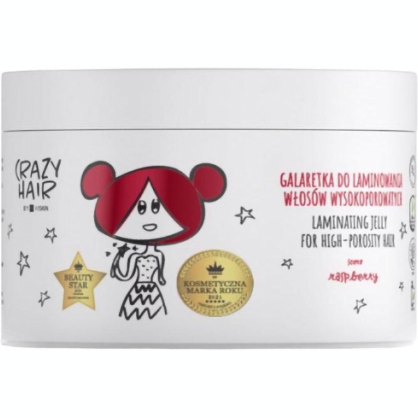 Желе для ламінування волосся з високим рівнем пористості HiSkin Crazy Hair Малина, 300 мл - Pampik
