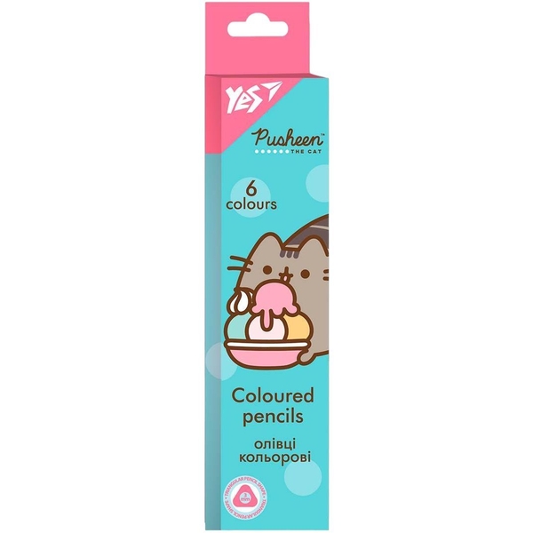 Карандаши цветные Yes Pusheen, 6 цветов (290698) - Pampik