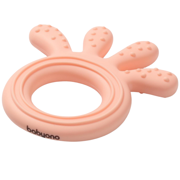 Прорізувач для зубів BabyOno Восьминіг, силіконовий, рожевий (826/01) - Pampik