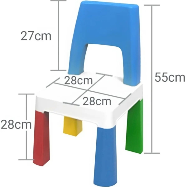 Комплект Poppet Color Blue: стул + подушка на стул 55x28x28 см (PP-003B-G) - Pampik - 3