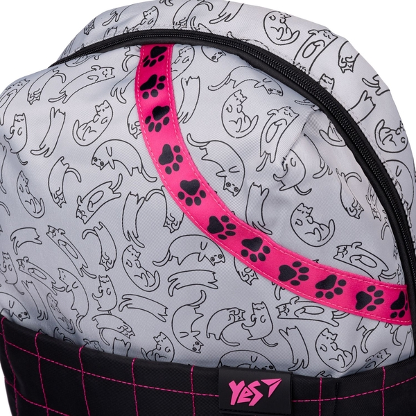 Рюкзак Yes T-105 Cats, серый с черным (558940) - Pampik - 5
