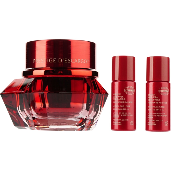 Набір для обличчя It's Skin Prestige Creme 2x Ginseng Descargot Set, 60 мл + 25 мл + 25 мл - Pampik