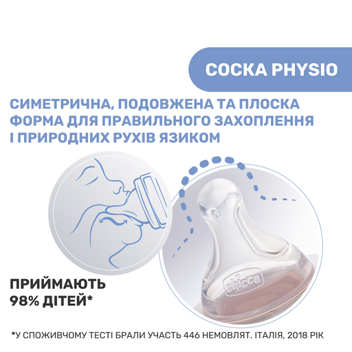 Пляшечка для годування Chicco Well-Being Colors, з силіконовою соскою 4м+, 330 мл, помаранчева (28637.31) - Pampik - 4