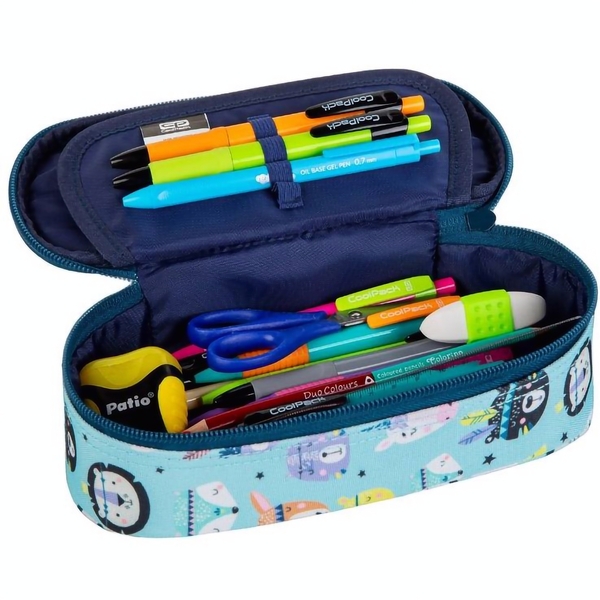 Пенал на молнии CoolPack Campus, с органайзером, 23x9x5 см, голубой (E62547) - Pampik - 2