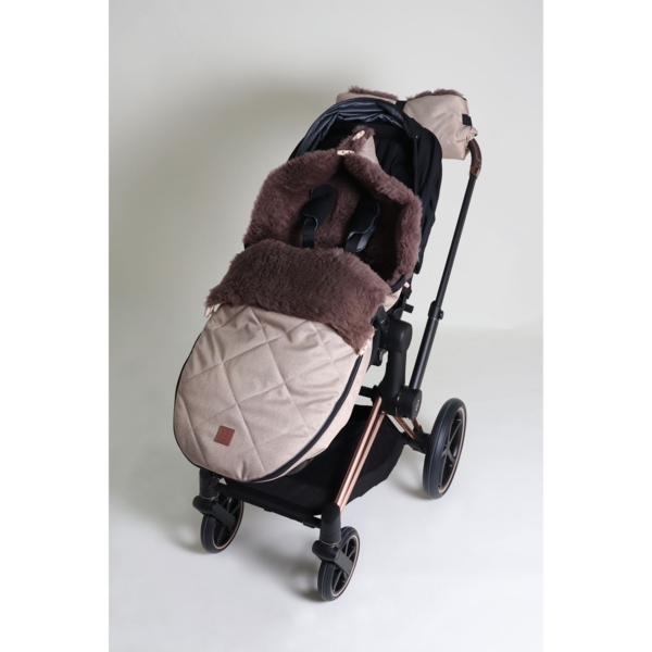 Конверт теплий Kaiser Toffee з натуральної овчини, пісочний меланж (6512574) - Pampik - 9