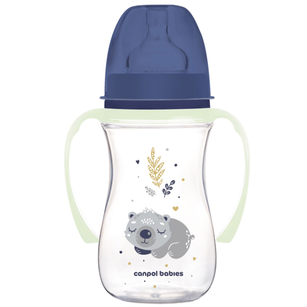 Пляшечка для годування Canpol babies Easystart Sleepy Koala, антиколікова, 240 мл, блакитна (35/237_blu) - Pampik
