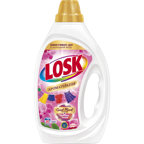 Гель для стирки Losk Колор Ароматерапия Эфирные масла и аромат Малазийского цветка, 0.9 л - Pampik