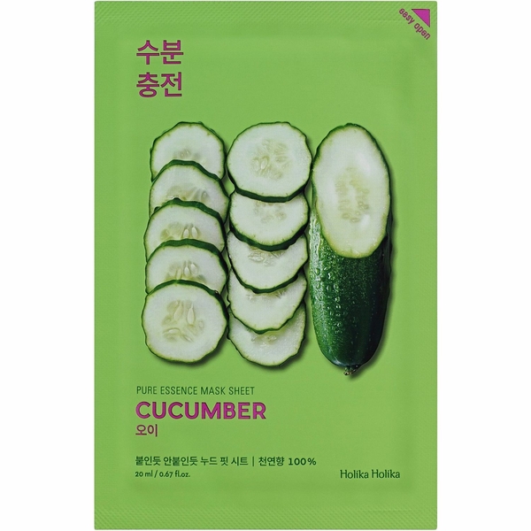Тканинна маска для обличчя Holika Holika Pure Essence Mask Sheet Cucumber Огірок, 23 мл - Pampik