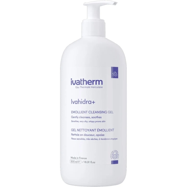 Очищувальний гель Ivatherm Ivahidra+ для чутливої, сухої та атопічної шкіри 500 мл - Pampik