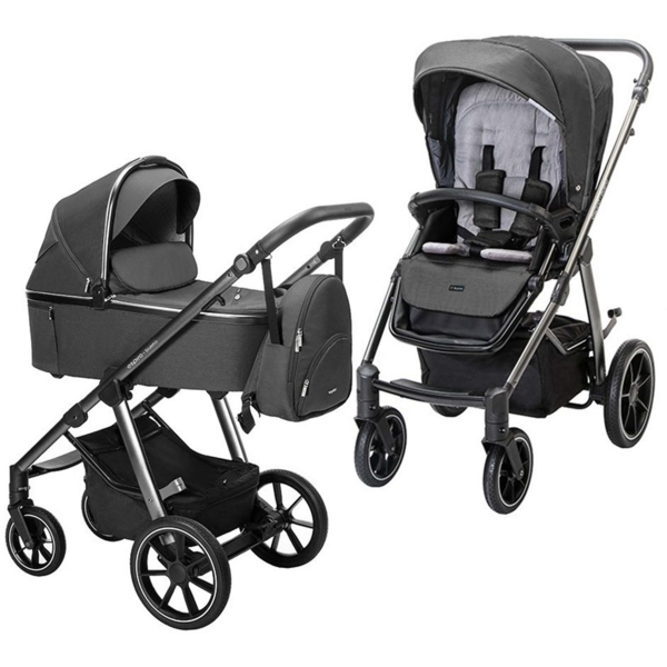 Універсальна коляска 2 в 1 Espiro Bueno 2022, 317 Graphite Marble, темно-сіра (205149) - Pampik