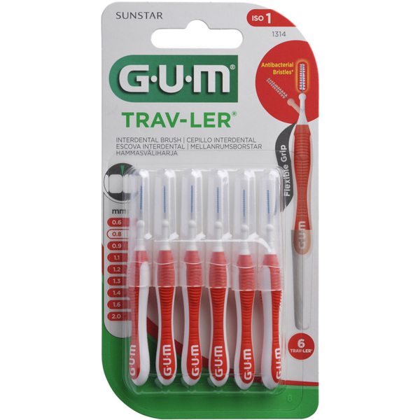 Щітка для міжзубних проміжків GUM TravLer 0.8 мм, 6 шт. - Pampik
