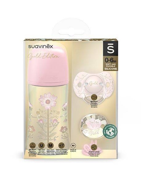 Набір Suavinex Gold Edition, 3 предмети, рожевий (307877) - Pampik - 4