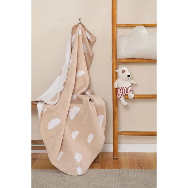 Дитячий плед у ліжечко Karaca Home Cloud Bej 120х100 см рожевий (svt-2000022316729) - Pampik