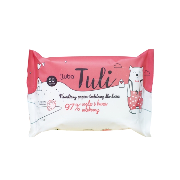 Детская влажная туалетная бумага Luba Tuli 97% воды и и молочная кислота, 50 шт. - Pampik