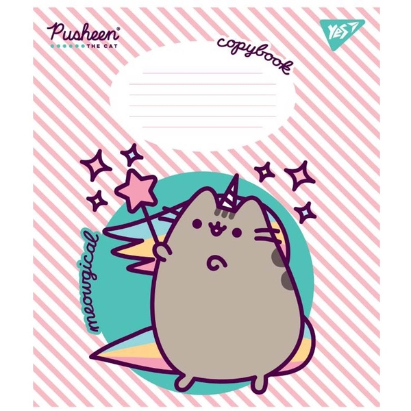 Зошит загальний Yes Pusheen, А5, в косу лінію, 12 аркушів (766311) - Pampik