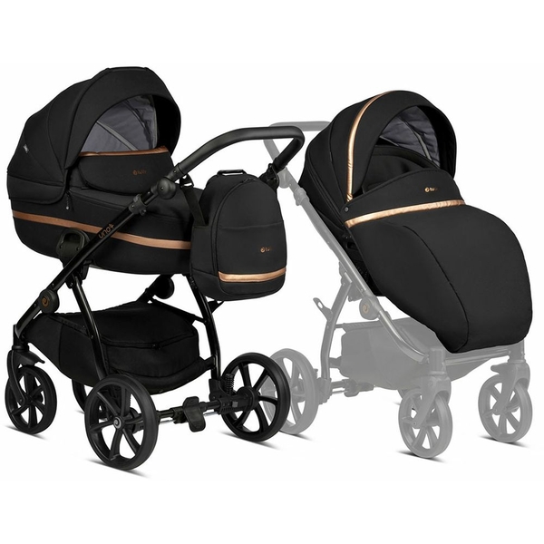 Коляска Tutis Uno 3 Plus Black Edition Copper, 2 в 1, черная (1072199) - Pampik