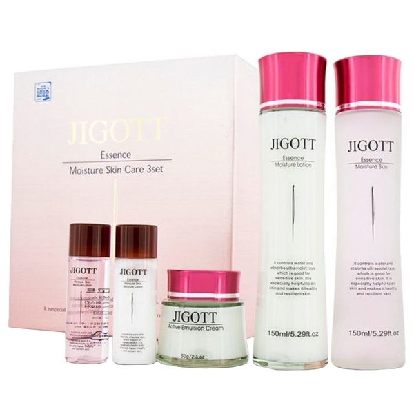 Набор для ухода за лицом Jigott Essence Moisture Skin Care 3Set Гиалурон - Pampik