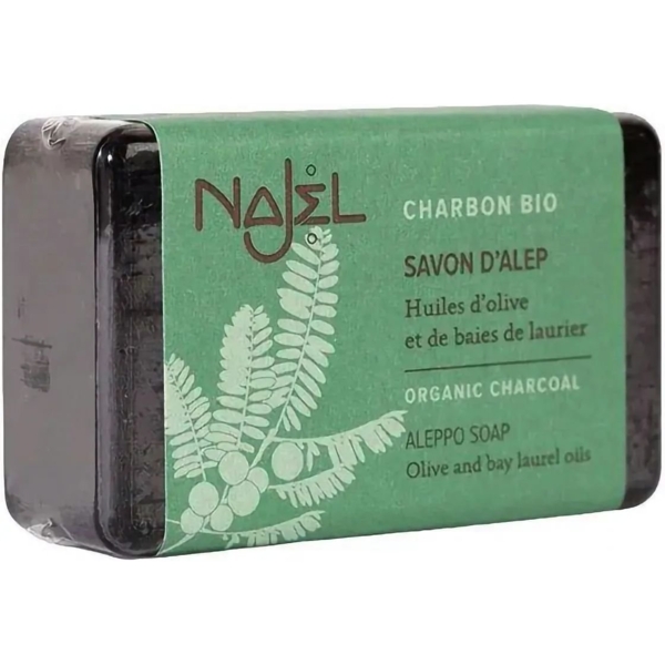 Алеппское мыло Najel Aleppo Soap Organic Charcoal с органическим растительным углем 100 г - Pampik