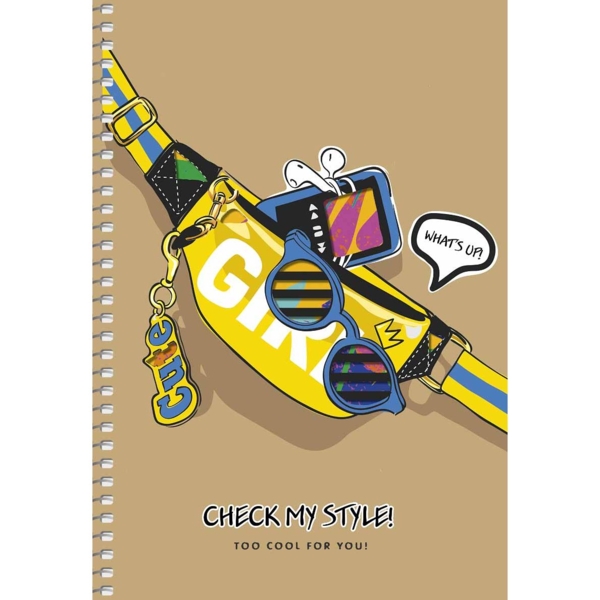 Тетрадь для записей Student Бананка, А5, в клеточку, спираль, 96 листов (A5-SC-096-6115K) - Pampik