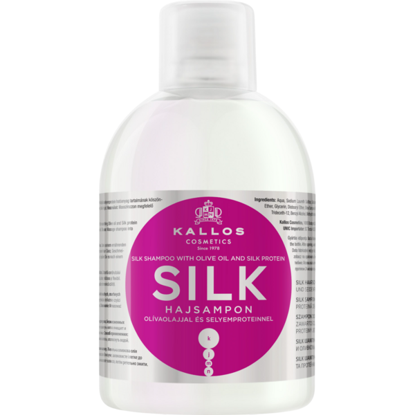 Шампунь для волос Kallos Cosmetics KJMN Silk с протеинами шелка, 1 л - Pampik