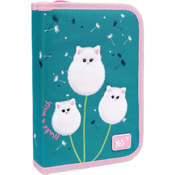 Пенал жесткий Yes HP-04 Dandelion Cats, 13х21х4 см, бирюзовый (533422) - Pampik