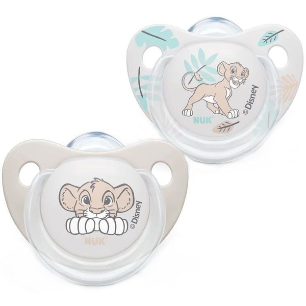 Пустышка силиконовая Nuk Lioin King, ортодонтическая, 0-6 мес, 2 шт. (3952437) - Pampik