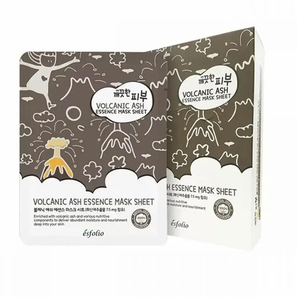 Тканевая маска для лица Esfolio Pure Skin с вулканическим пеплом 25 мл - Pampik
