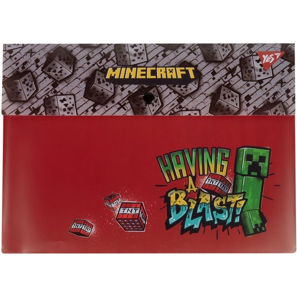 Папка-конверт Yes Minecraft, A4, з кнопкою (492083) - Pampik